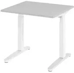 b&uuml;m&ouml; Schreibtisch, Grau, Wei&szlig;, Holzwerkstoff, Nachbildung, Quadratisch,...