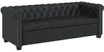 vidaXL 3-Sitzer-Sofa, Schwarz, Kunststoff, 76x70x200.5 cm, Wohnzimmer, Sofas &