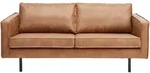 Ambia Home 2,5-Sitzer, Cognac, Metall, Kombination Echtleder/Stoff, Rindleder,