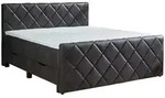 home24 Boxspringbett, Anthrazit, Kunststoff, Vintage, H3, H&ouml;he ca. 25 cm, 180x200