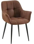 CLP Armlehnenstuhl, Braun, Metall, 65x85x58 cm, Esszimmer, St&uuml;hle, Esszimmerst&uuml;hle,
