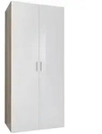 Xora Garderobenschrank, Wei&szlig;, Eiche, Holzwerkstoff, 1 F&auml;cher, 80x185x54 cm, BQ -