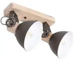 Deckenspots, Anthrazit, Holz, Metall, Eiche, 32x19x17 cm, drehbar, Lampen & Leuchten,