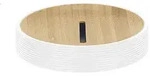 Kleine Wolke Seifenschale Kyoto, Wei&szlig;, Hellbraun, Holz, Kunststoff, Bambus, 2.2 cm,