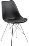 Carryhome Stuhl, Schwarz, Chrom, Kunststoff, rund, 48.5x85.5x54 cm, Reach,