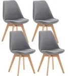 CLP Stuhl, Hellgrau, Holz, 49x83x50 cm, Esszimmer, St&uuml;hle, Esszimmerst&uuml;hle,