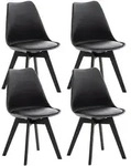 CLP Stuhl, Schwarz, Holz, 49x83x50 cm, Esszimmer, St&uuml;hle, Esszimmerst&uuml;hle,
