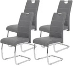 P & B Schwingstuhl-Set, Grau, Chrom, Metall, Textil, Rundrohr, 43x98x59 cm,