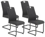 P & B Schwingstuhl-Set, Anthrazit, Metall, Textil, U-Form, 44x100x59 cm,