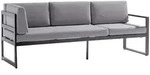 Sieger Gartenbank, Grau, Metall, 3-Sitzer, F&uuml;llung: Polyurethan (Pur), 213x72x69 cm,