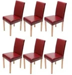 MCW Esszimmerstuhl, Rot, Braun, Textil, 43x90x56 cm, Esszimmer, St&uuml;hle,