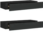 vidaXL Wandregale, Schwarz, Holzwerkstoff, 23.5x10x60 cm, Wohnzimmer, Regale,