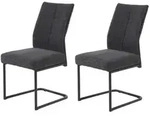 P & B Schwingstuhl-Set Dagmar, Anthrazit, Metall, Textil, eckig, C-Form, 50x65x99 cm,