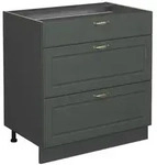Vicco K&uuml;chenunterschrank, Gr&uuml;n, Anthrazit, Holzwerkstoff, 3 F&auml;cher, 3...