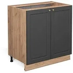 Vicco K&uuml;chenunterschrank, Anthrazit, Honigeiche, Holzwerkstoff, 1 F&auml;cher,