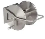 Relaxdays Schlauchtrommel, Silber, Metall, 43.5x43.5x31.5 cm, Gartenzubeh&ouml;r,