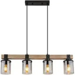 Globo H&auml;ngeleuchte Lila, Dunkelbraun, Schwarz, Grau, Glas, Kunststoff, Metall, Holz,