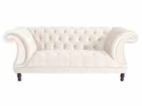 Max Winzer Chesterfield-Zweisitzer-Sofa, Creme, Textil, Buche, 2-Sitzer, 200x80x100