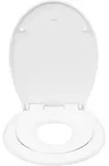 Woltu WC, Wei&szlig;, Kunststoff, Oval, 37x2.51x44 cm, Badezimmer, WC Ausstattung, WC