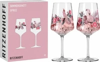 Ritzenhoff Spritzerglas, Grau, Rosa, Glas, 2-teilig, 544 ml, 9.3x22.5x9.3 cm, Fsc,