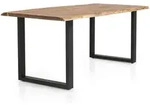 P & B Esstisch, Natur, Schwarz, Holz, Akazie, massiv, rechteckig, U-Form,