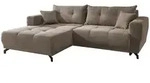 Mid.you Ecksofa, Graubraun, Metall, Buche, Fichte, Kiefer, 4-Sitzer, F&uuml;llung: