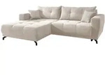 Mid.you Ecksofa, Beige, Metall, Buche, Fichte, Kiefer, 4-Sitzer, F&uuml;llung: