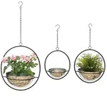 DanDiBo Blumenampel, Schwarz, Metall, 15x7.5x15 cm, Wohnzimmer, Wohnzimmertische,