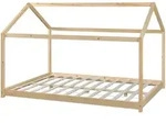 [en.casa] Hausbett, Natur, Holz, Kiefer, 140x200 cm, Kinder- & Jugendzimmer,