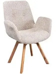 riess-ambiente Stuhl, Beige, Creme, Holz, Holz, 61x85x63 cm, Esszimmer, St&uuml;hle,