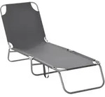 Outsunny Sonnenliege, Blau, Metall, Textil, 55x24x187 cm, Gartenm&ouml;bel, Gartenliegen