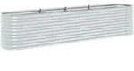vidaXL Hochbeet, Silber, Metall, 80x81x400 cm, Gartenzubeh&ouml;r, Hochbeete