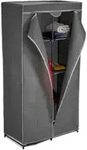 Relaxdays Stoffschrank, Grau, Metall, Textil, Kunststoff, 90x170x45 cm, Schlafzimmer,