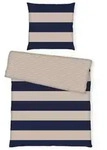 Tom Tailor Wendebettw&auml;sche, Sand, Dunkelblau, Textil, Streifen, 155x220 cm,