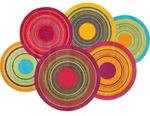 wash+dry Flachwebeteppich Cosmic Colour, Mehrfarbig, Textil, Graphik, rund, 140x200