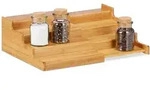 Relaxdays Gew&uuml;rzregal, Hellbraun, Holz, 38.5x11x28 cm, K&uuml;chenzubeh&ouml;r,