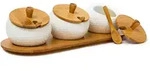 Relaxdays Gew&uuml;rzhalter, Mehrfarbig, Holz, Keramik, 12x8.5x30.5 cm, K&uuml;chenzubeh&ouml;r,