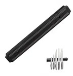 Relaxdays Messerleiste, Schwarz, Kunststoff, Metall, Kochen, K&uuml;chenmesser,