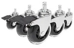 Mid.you Drehstuhlrolle, Silber, Transparent, Schwarz, Metall, Kunststoff, 3.6x9.2x7.5