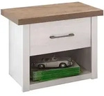 Carryhome Nachtschrank, Wei&szlig;, Tr&uuml;ffeleiche, Holzwerkstoff, 1 Schublade(n)