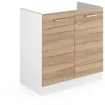 Vicco Sp&uuml;lenunterschrank, Sonoma Eiche, Wei&szlig;, Holzwerkstoff, 1 F&auml;cher,...