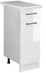 Vicco K&uuml;chenunterschrank, Wei&szlig; Hochglanz, Wei&szlig;, Holzwerkstoff, 1 F&auml;cher, 1