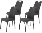 P & B Stuhl-Set, Dunkelgrau, Metall, Textil, F&uuml;llung: Schaumstoff, eckig, 44x96x64