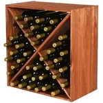 Proregal Weinregal, Braun, Holz, Kiefer, Rechteckig, 60x60x30 cm, Wohnzimmer, Regale,