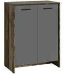 Mid.you Schuhschrank Ben, Anthrazit, Alteiche, Holzwerkstoff, 3 F&auml;cher, 63x83x35 cm,