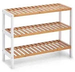 Zeller Present Schuhregal, Natur, Wei&szlig;, Holz, Holzwerkstoff, Bambus, 70x26x54 cm,
