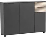 Mid.you Schuhschrank, Schwarz, Eiche, Kunststoff, 1 F&auml;cher, 2 Schublade(n)