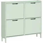 SoBuy Schuhschrank, Gr&uuml;n, Holzwerkstoff, Metall, 100x91x19 cm, Garderobe,