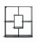 Wandregal, Schwarz, Metall, 60x70x18 cm, Typenauswahl, Wohnzimmer, Regale, Wandregale
