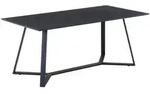 Livetastic Esstisch, Schwarz, Dunkelgrau, Metall, Holzwerkstoff, rechteckig, Kufe,